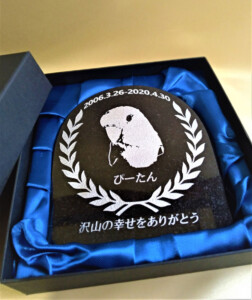 ぴーたんの石彫エンブレム